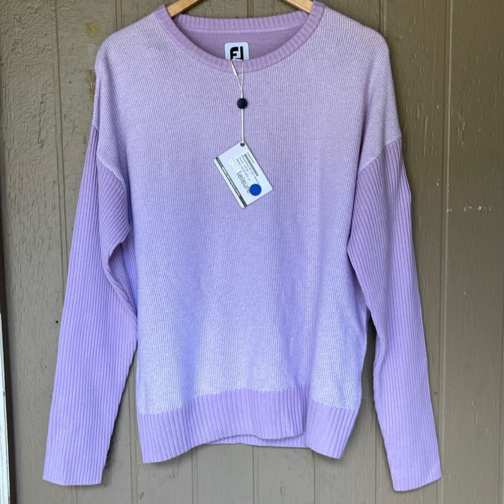 FootJoy crewneck sweater in purple cloud - Picture 3 of 12